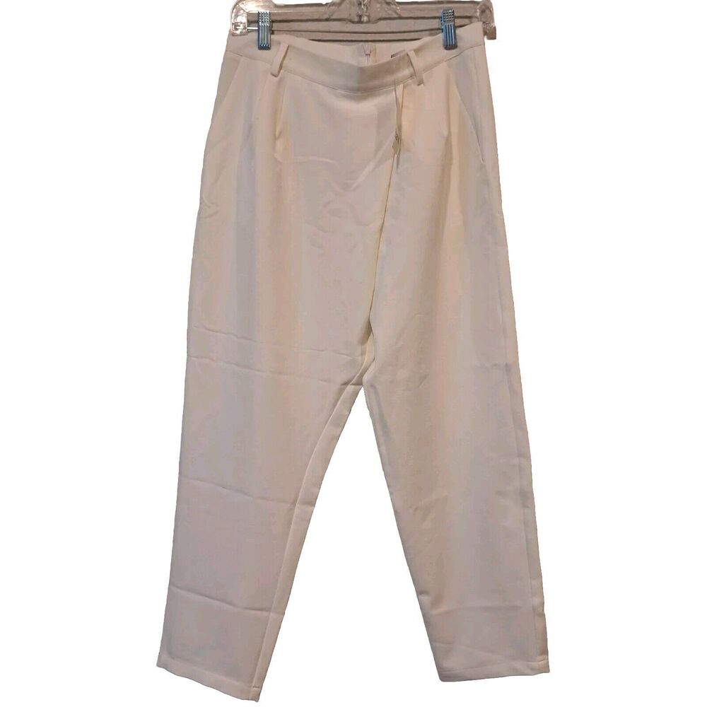 Bar III Barcelona Women's Pants in Washed White Flap Pockets Size M NWT Macy's